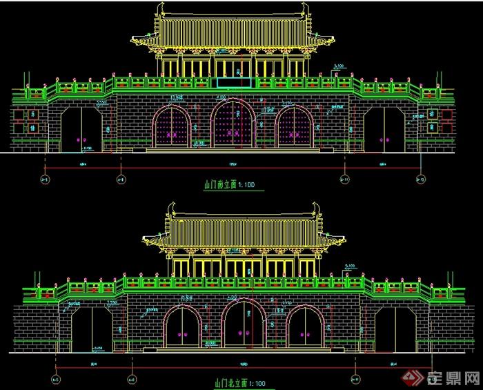 某寺廟古建山門設(shè)計施工詳圖